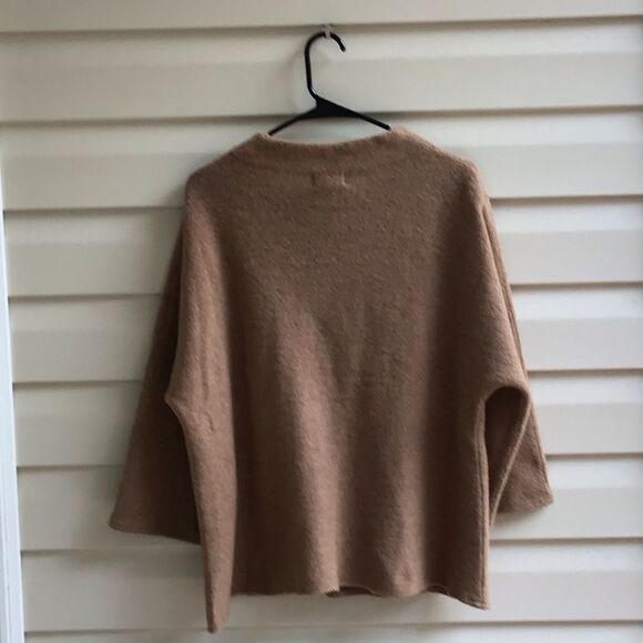 JM Collection Women’s 100% Wool Brown Shrug Poncho Size OX - Picture 2 of 8